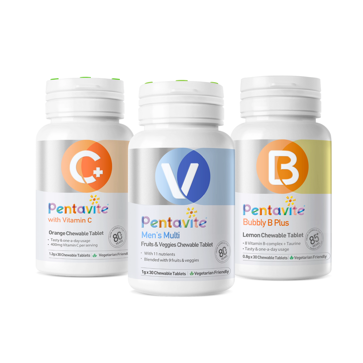 Men’s Daily Energy & Immunity Trio – Men’s Multi, Vitamin C & Bubbly B Plus