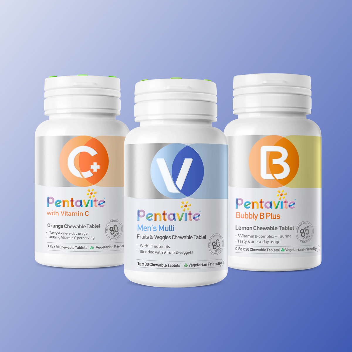 Men’s Daily Energy & Immunity Trio – Men’s Multi, Vitamin C & Bubbly B Plus