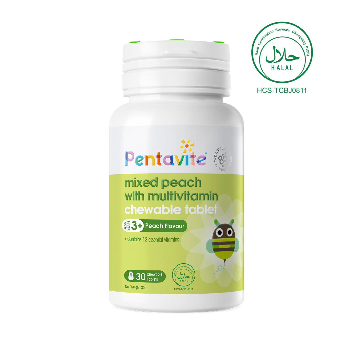 Mixed Peach with Multivitamin Chewable Tablet