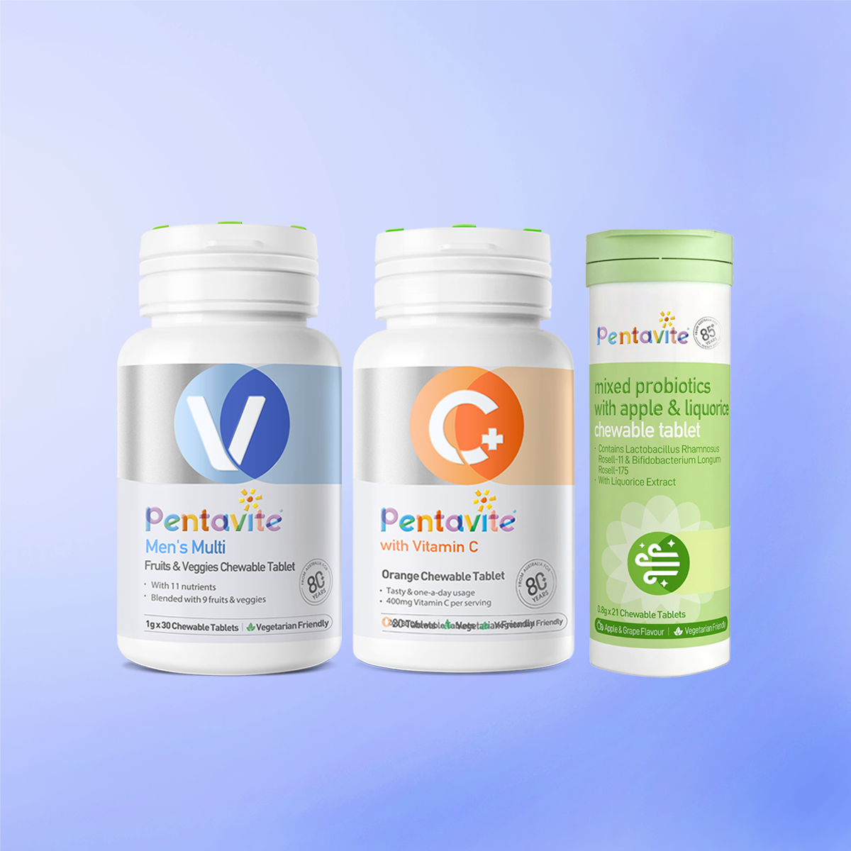 Men’s Multi Essential Pack – 3 Bottles — Men’s Multi + Oral Probiotics + Vitamin C