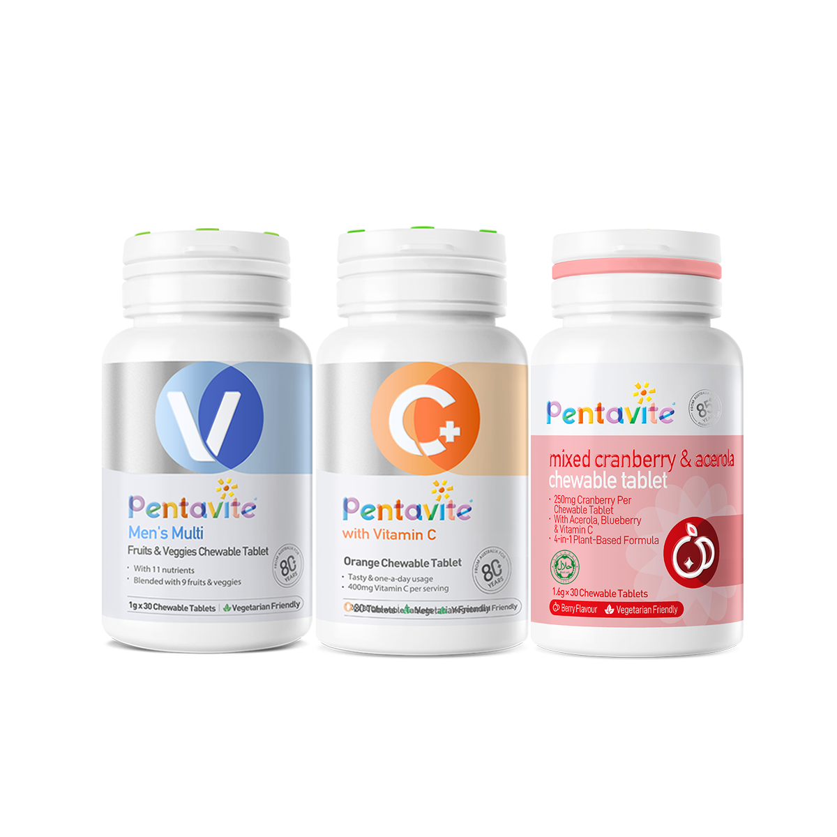 Men’s Multi Essential Pack – 3 Bottles — Men’s Multi + Cranberry & Acerola + Vitamin C