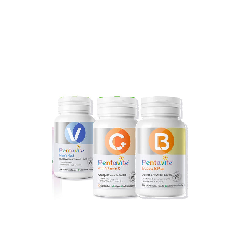 Men’s Multi Essential Pack – 3 Bottles — Men’s Multi + Vitamin C + Bubbly B Plus