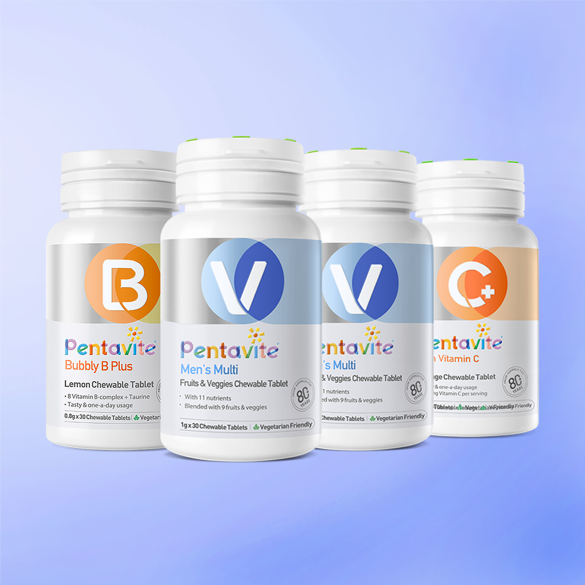 Men’s Multi Essential Pack – 4 Bottles — Men’s Multi ×2 + Vitamin C + Bubbly B Plus