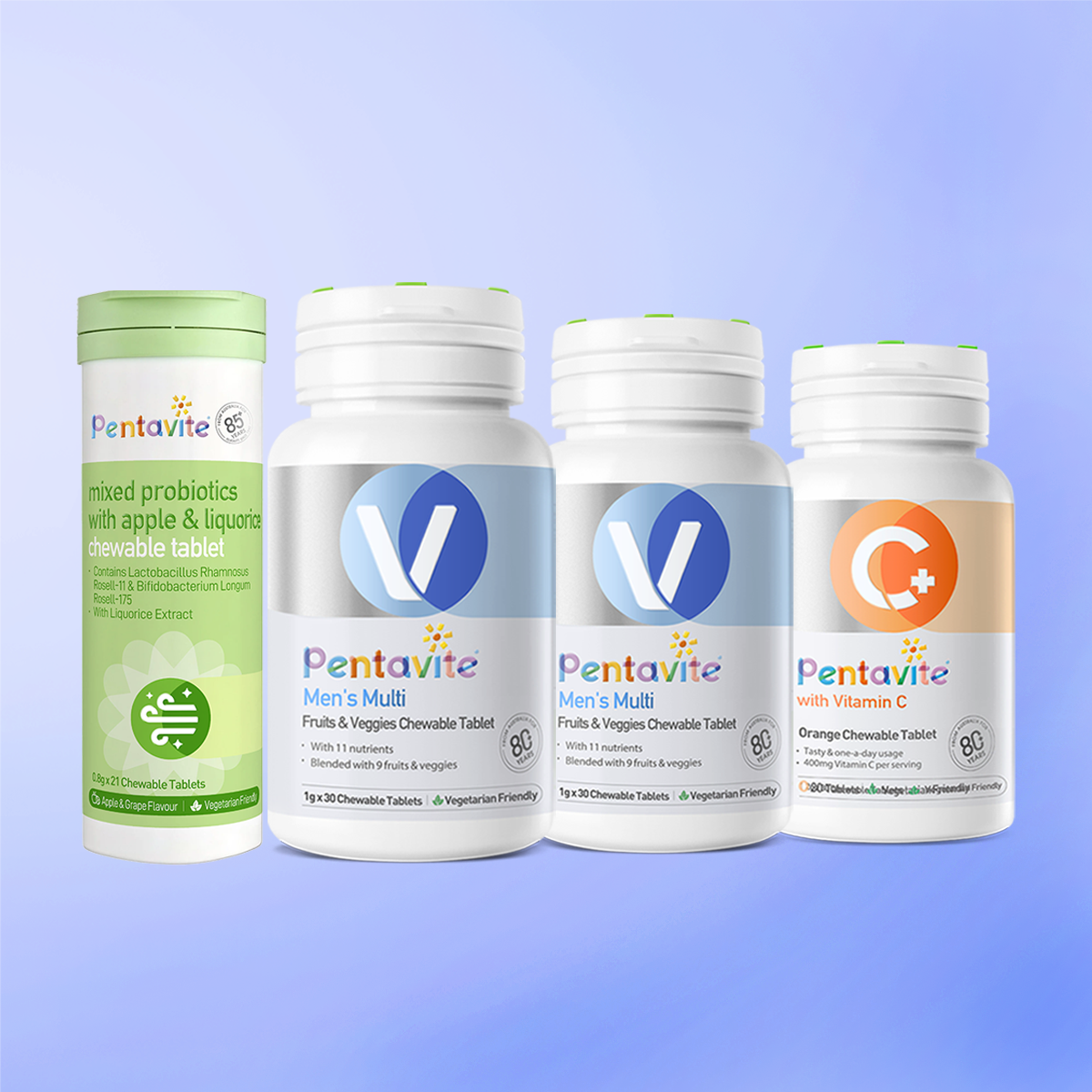 Men’s Multi Essential Pack – 4 Bottles — Men’s Multi ×2 + Oral Probiotics + Vitamin C