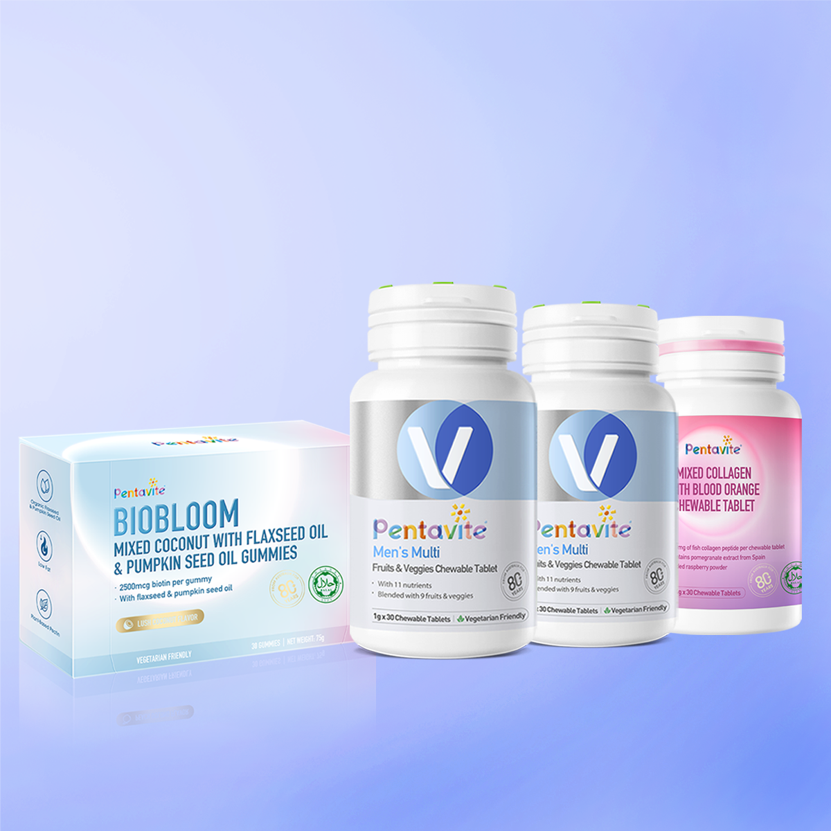Men’s Multi Essential Pack – 4 Bottles — Men’s Multi ×2 + Biobloom + Collagen