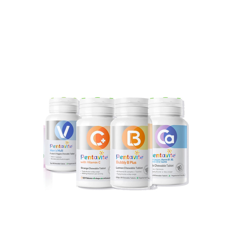 Men’s Multi Essential Pack – 4 Bottles — Men’s Multi + Vitamin C + Bubbly B Plus + Calcium