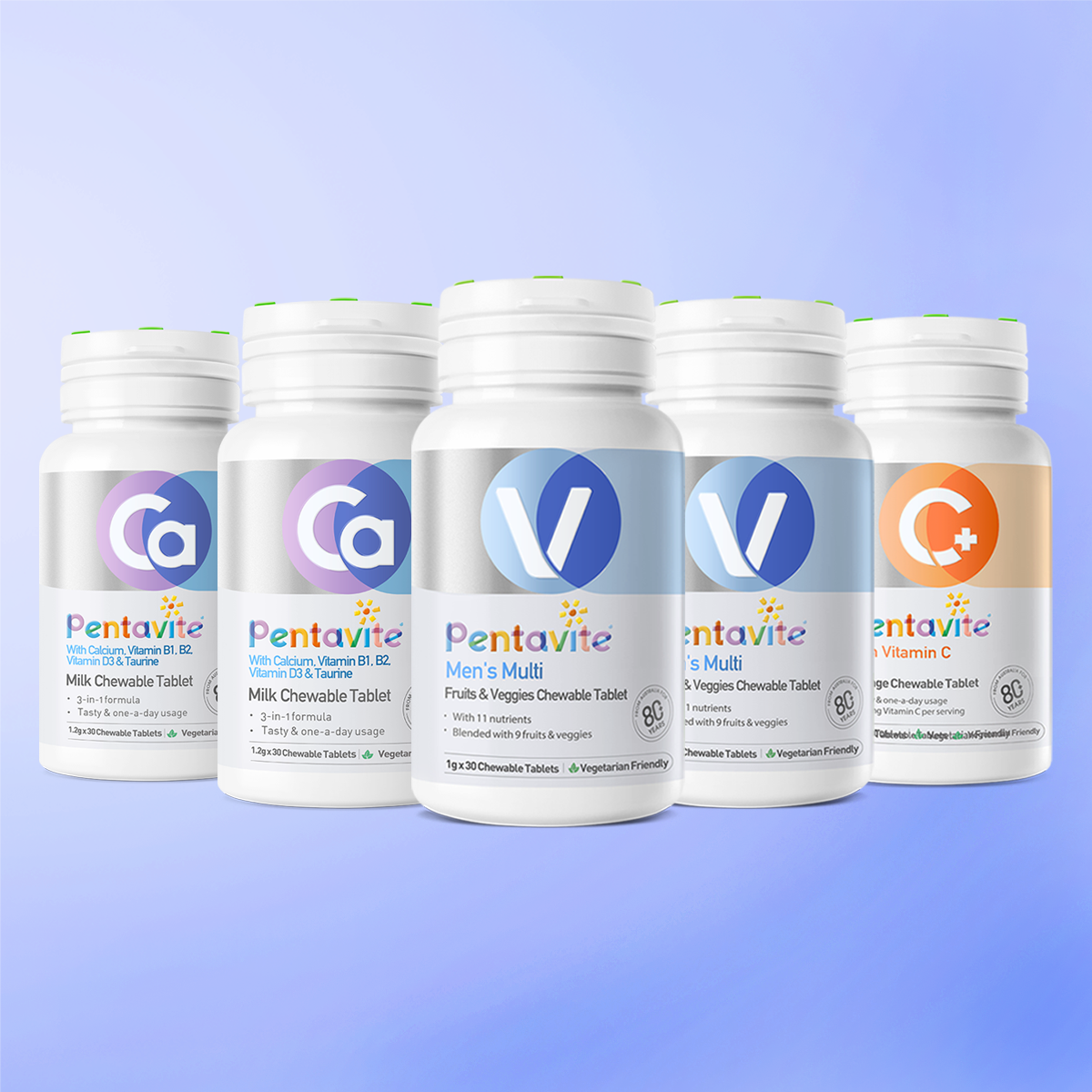 Men’s Multi Essential Pack – 5 Bottles — Men’s Multi ×2 + Calcium ×2 + Vitamin C