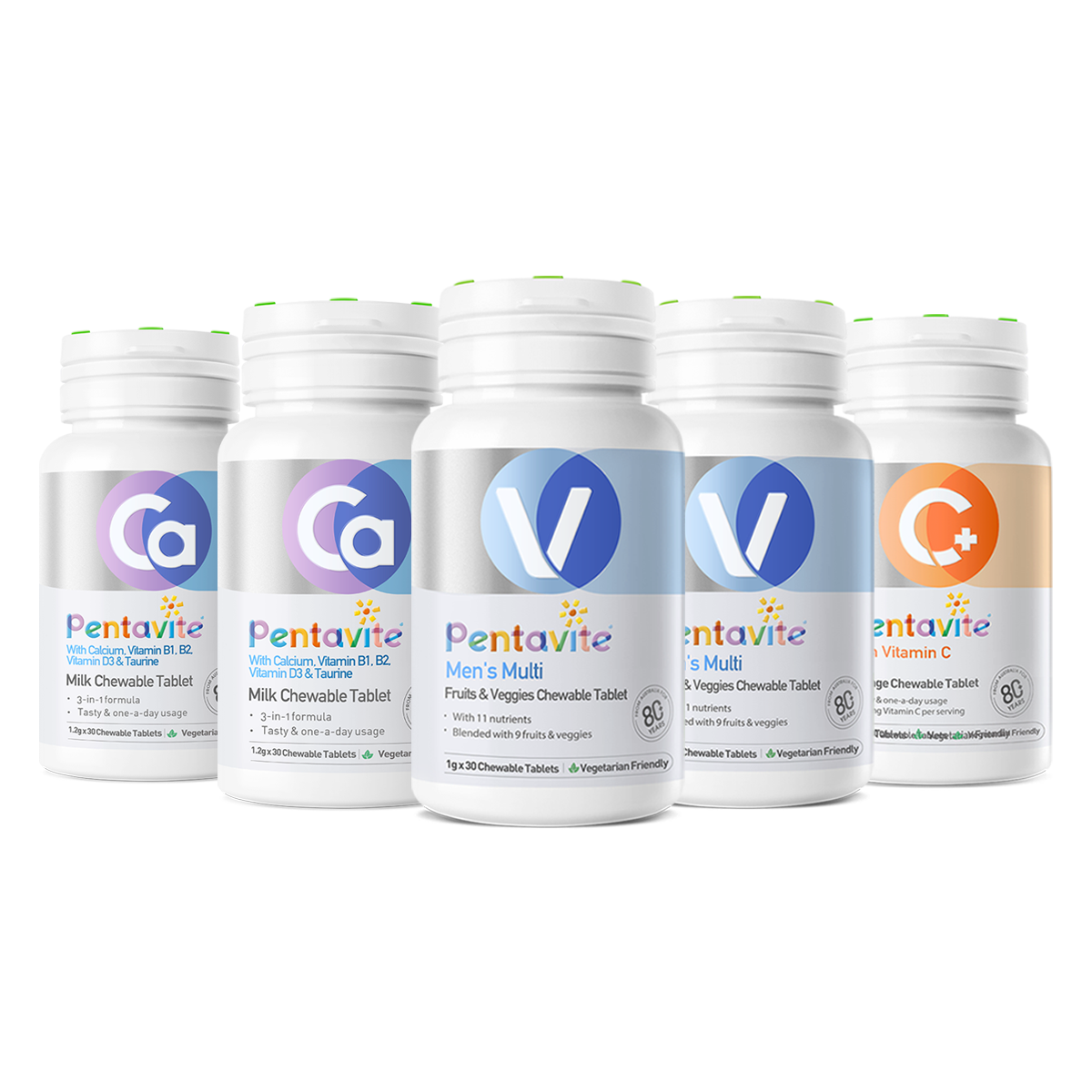 Men’s Multi Essential Pack – 5 Bottles — Men’s Multi ×2 + Calcium ×2 + Vitamin C