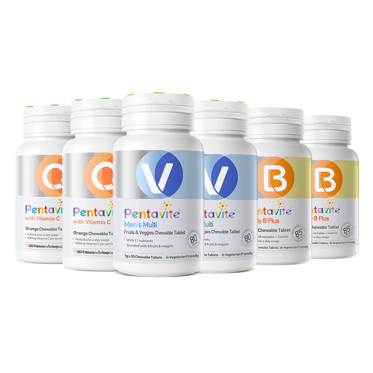 Men’s Multi Essential Pack – 6 Bottles — Men’s Multi ×2 + Vitamin C ×2 + Bubbly B Plus ×2