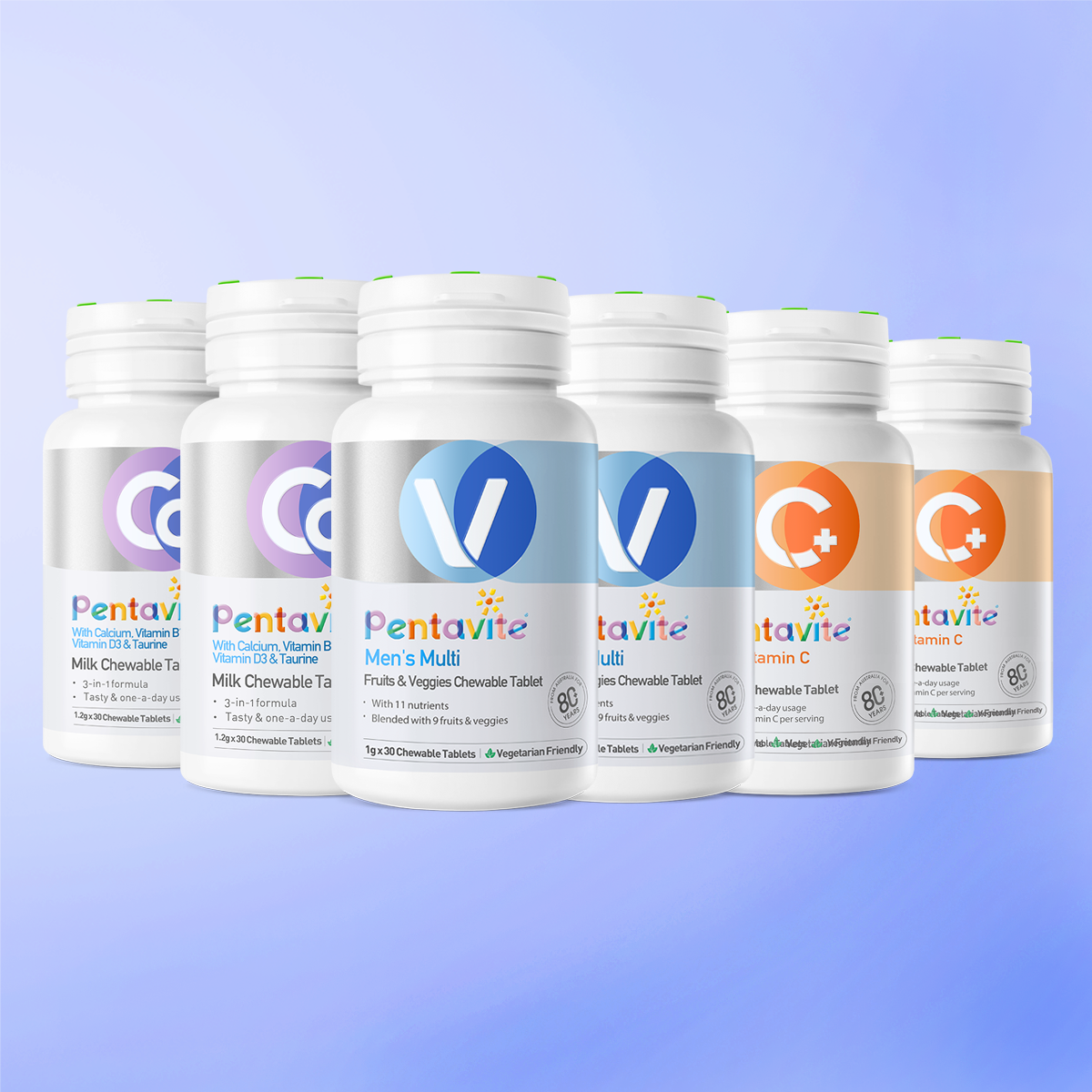 Men’s Multi Essential Pack – 6 Bottles — Men’s Multi ×2 + Calcium ×2 + Vitamin C ×2