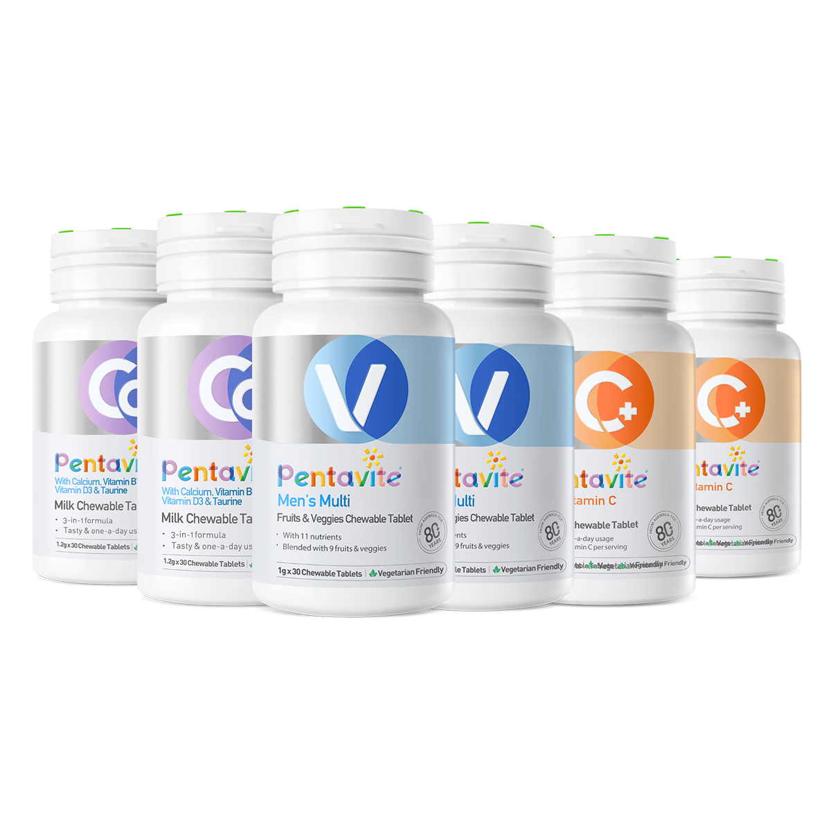 Men’s Multi Essential Pack – 6 Bottles — Men’s Multi ×2 + Calcium ×2 + Vitamin C ×2