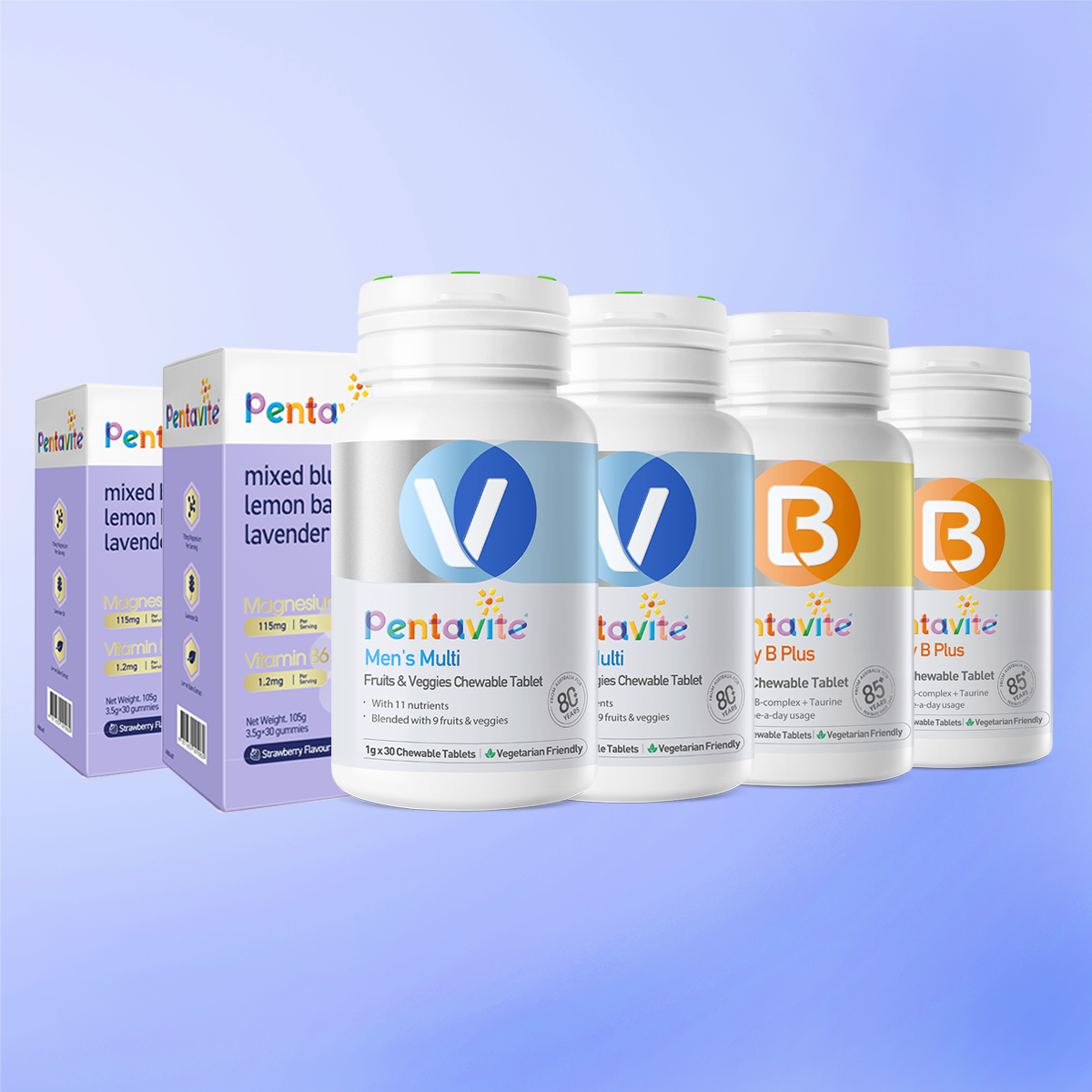 Men’s Multi Essential Pack – 6 Bottles — Men’s Multi ×2 + Magnesium ×2 + Bubbly B Plus ×2
