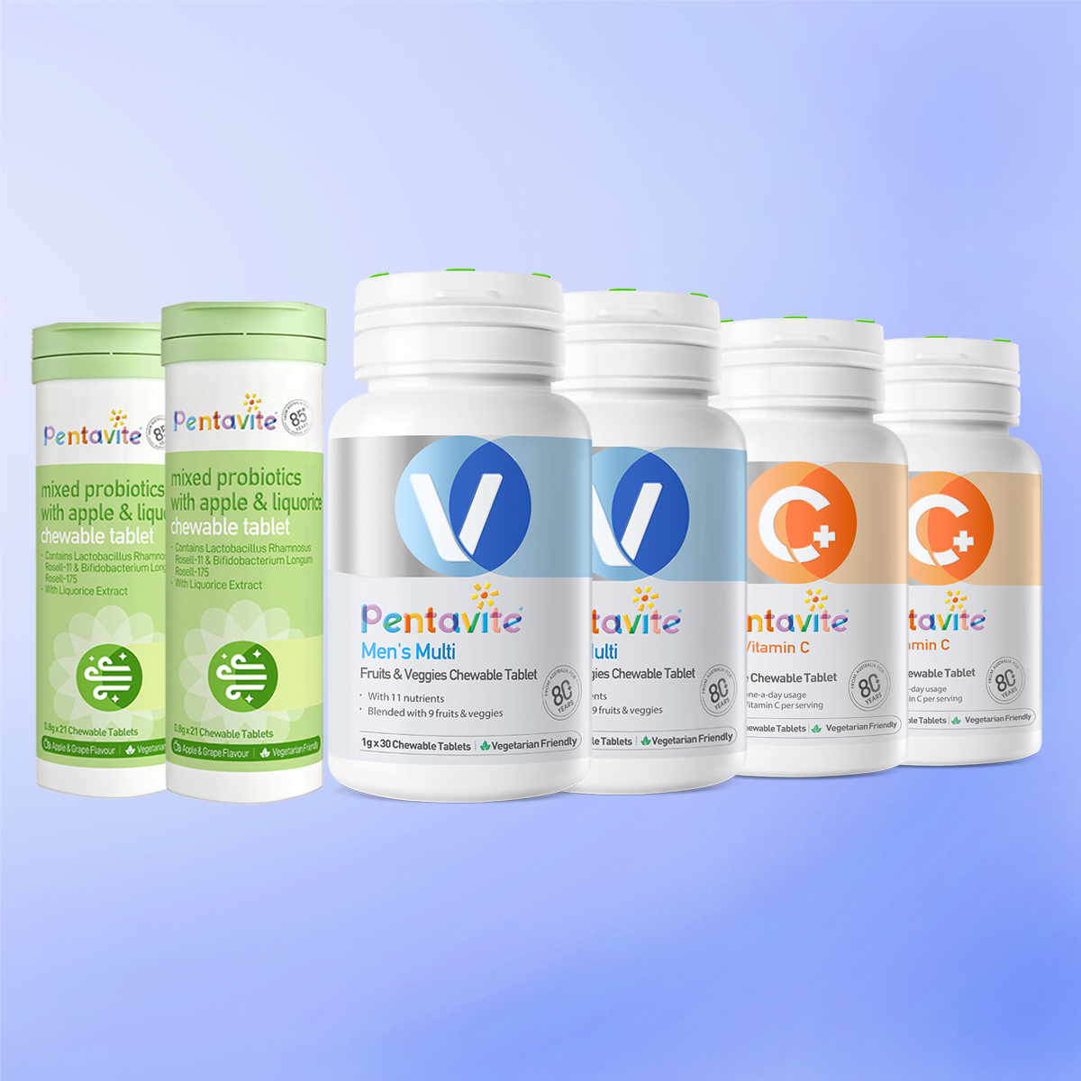 Men’s Multi Essential Pack – 6 Bottles — Men’s Multi ×2 + Oral Probiotics ×2 + Vitamin C ×2