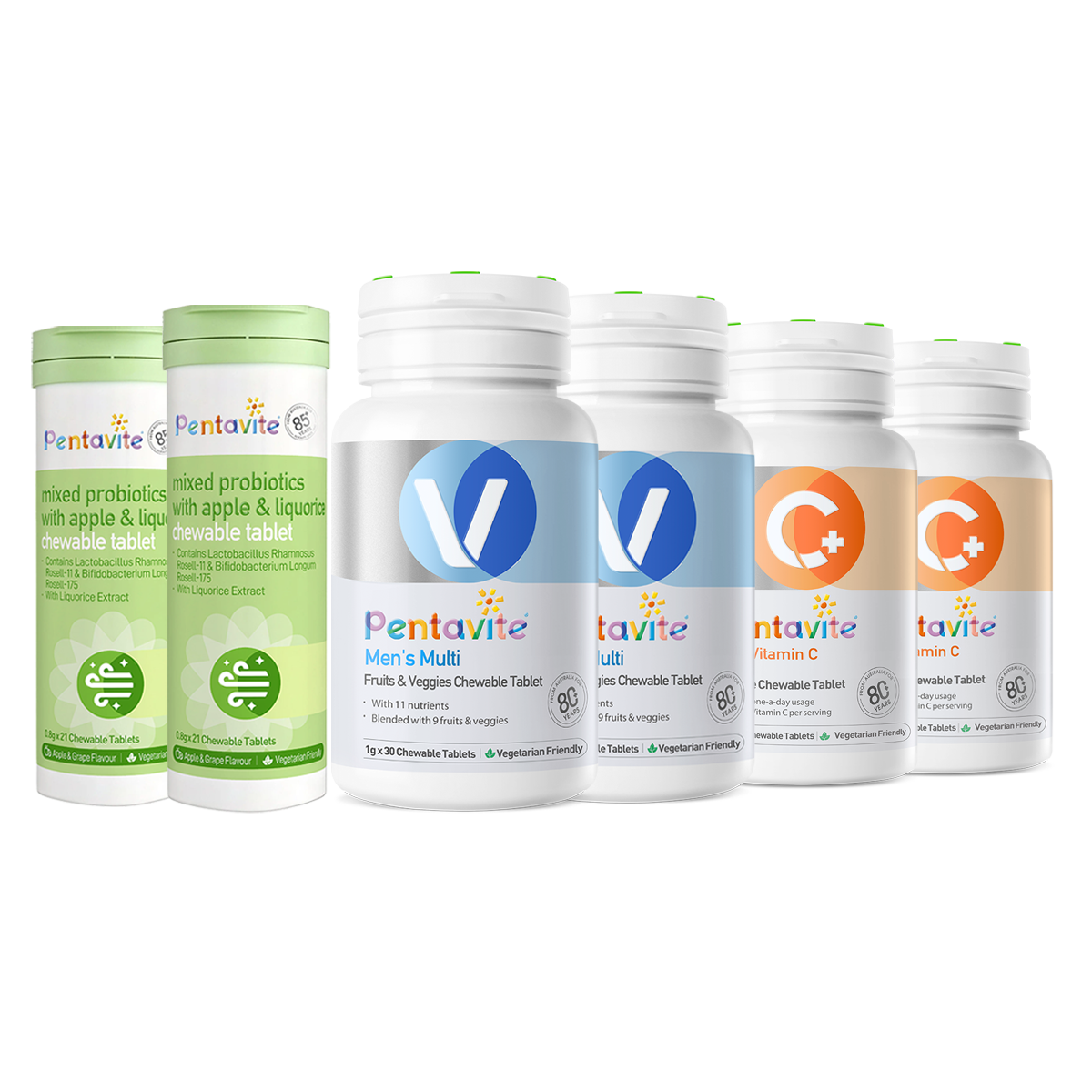 Men’s Multi Essential Pack – 6 Bottles — Men’s Multi ×2 + Oral Probiotics ×2 + Vitamin C ×2