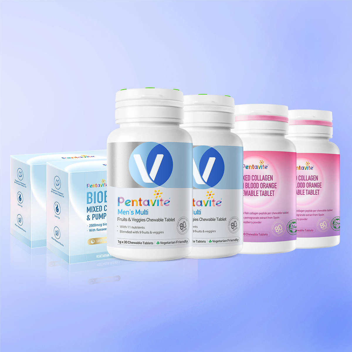 Men’s Multi Essential Pack – 6 Bottles — Men’s Multi ×2 + Biobloom ×2 + Collagen ×2