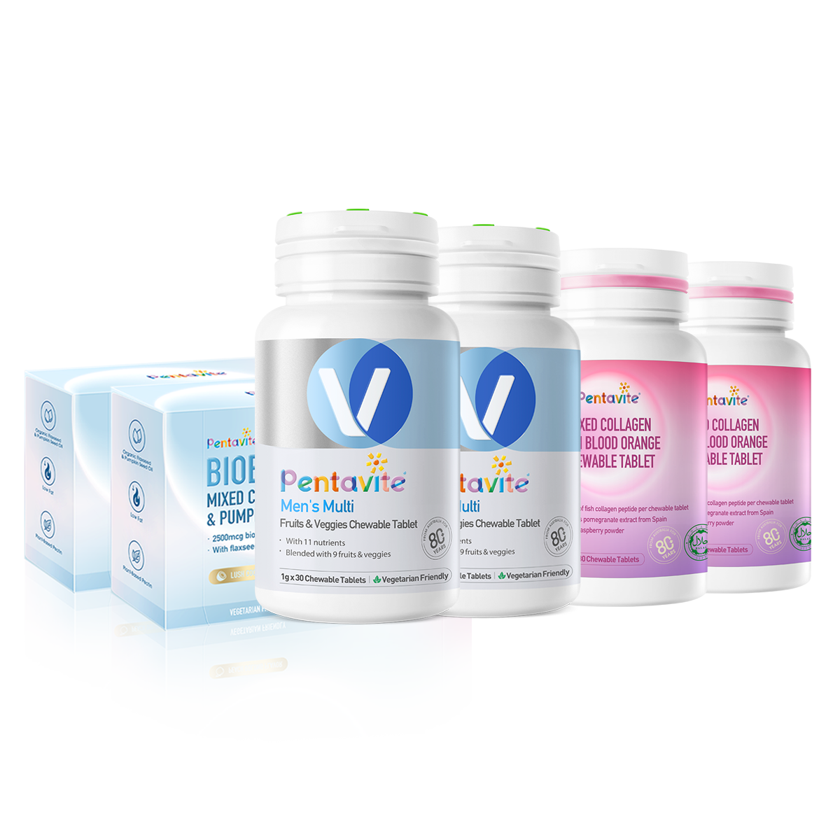 Men’s Multi Essential Pack – 6 Bottles — Men’s Multi ×2 + Biobloom ×2 + Collagen ×2
