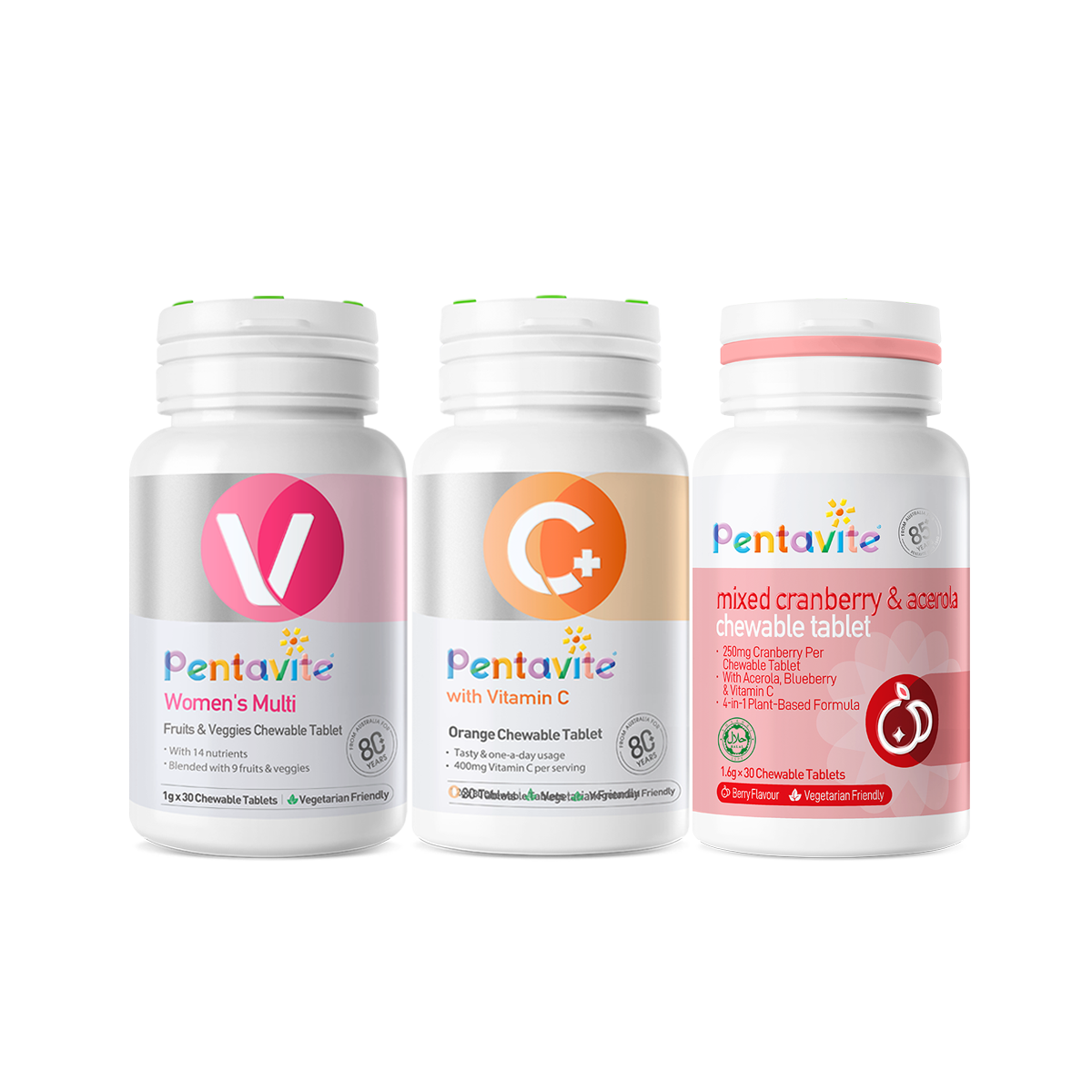 Women’s Multi Essential Pack – 3 Bottles — Women’s Multi + Cranberry & Acerola + Vitamin C