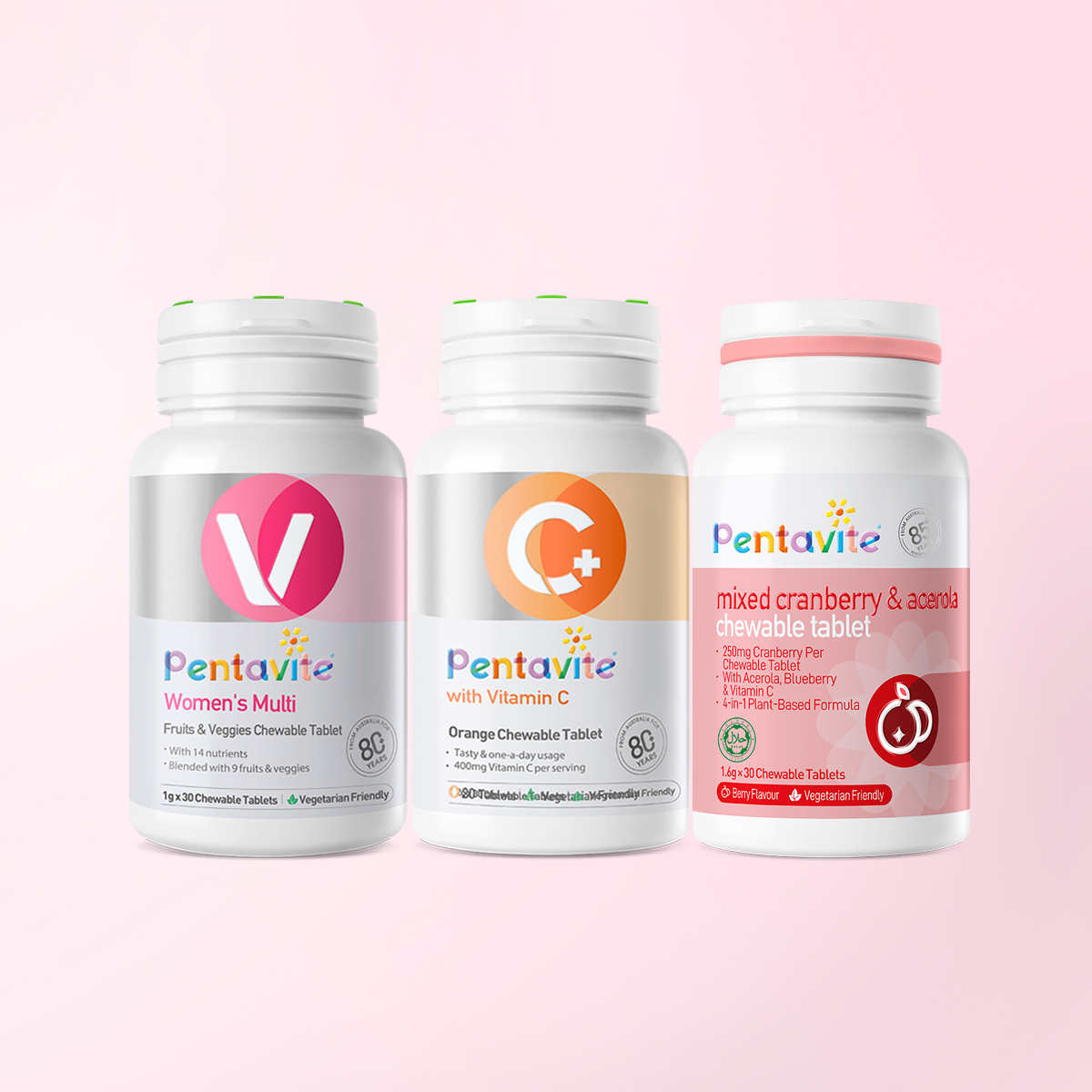 Women’s Multi Essential Pack – 3 Bottles — Women’s Multi + Cranberry & Acerola + Vitamin C