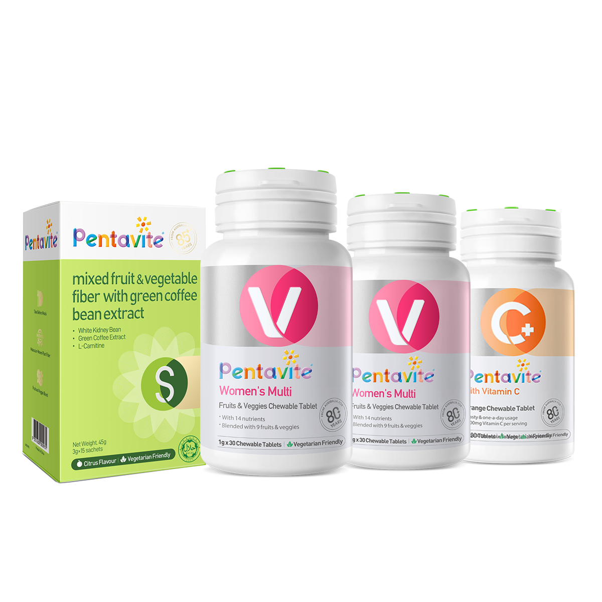 Women’s Multi Essential Pack – 4 Bottles — Women’s Multi ×2 + Fiber + Vitamin C