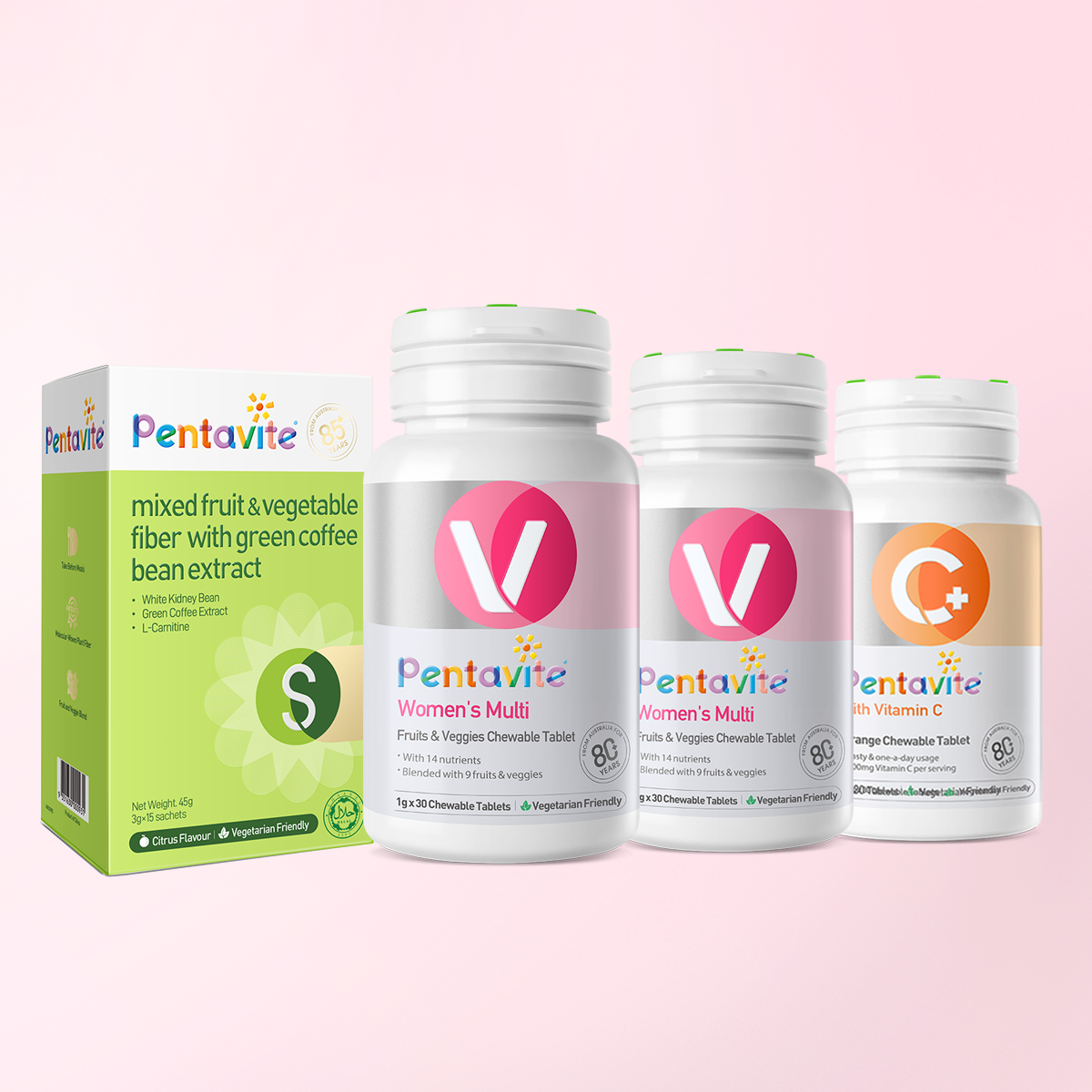 Women’s Multi Essential Pack – 4 Bottles — Women’s Multi ×2 + Fiber + Vitamin C