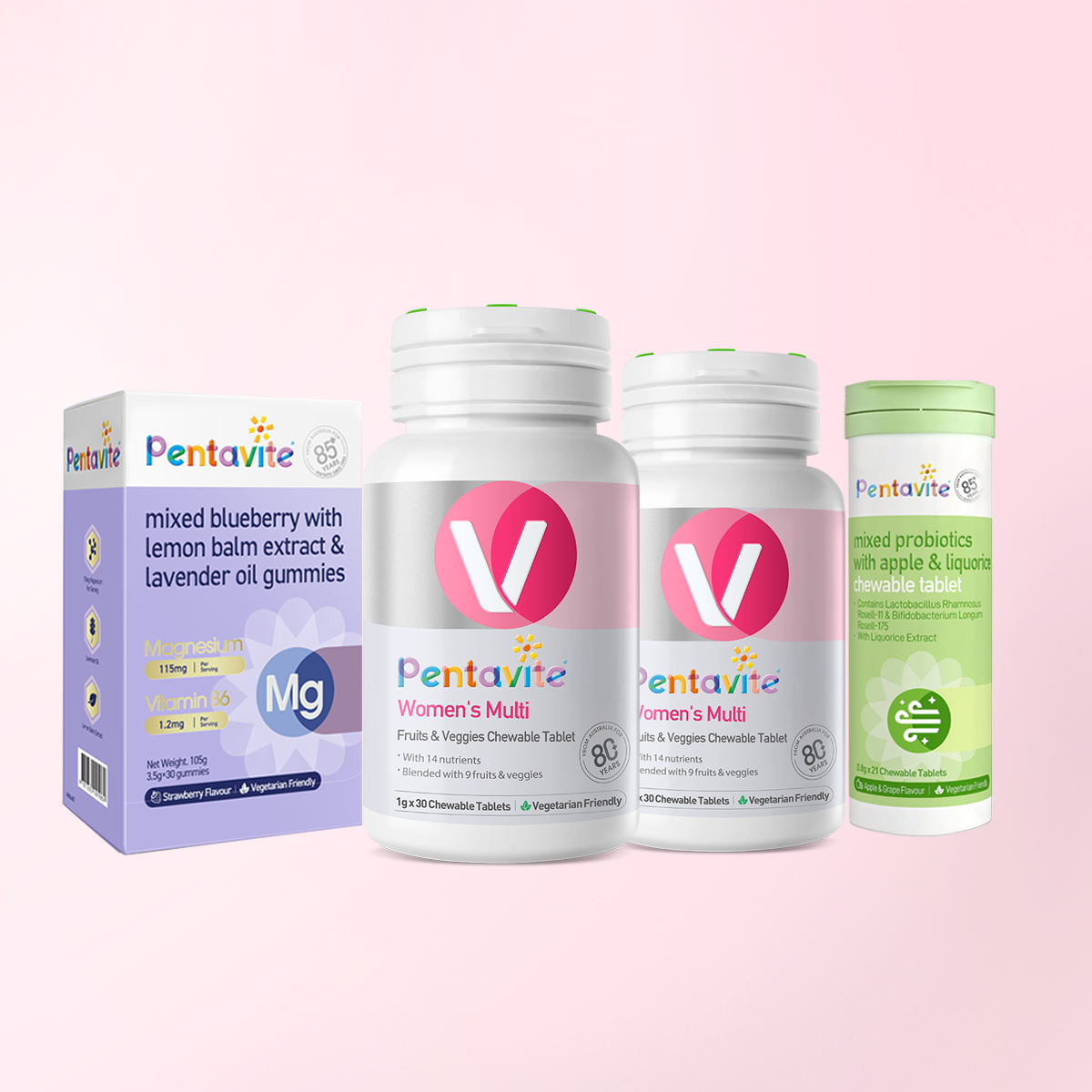Women’s Multi Essential Pack – 4 Bottles — Women’s Multi ×2 + Magnesium + Oral Probiotics