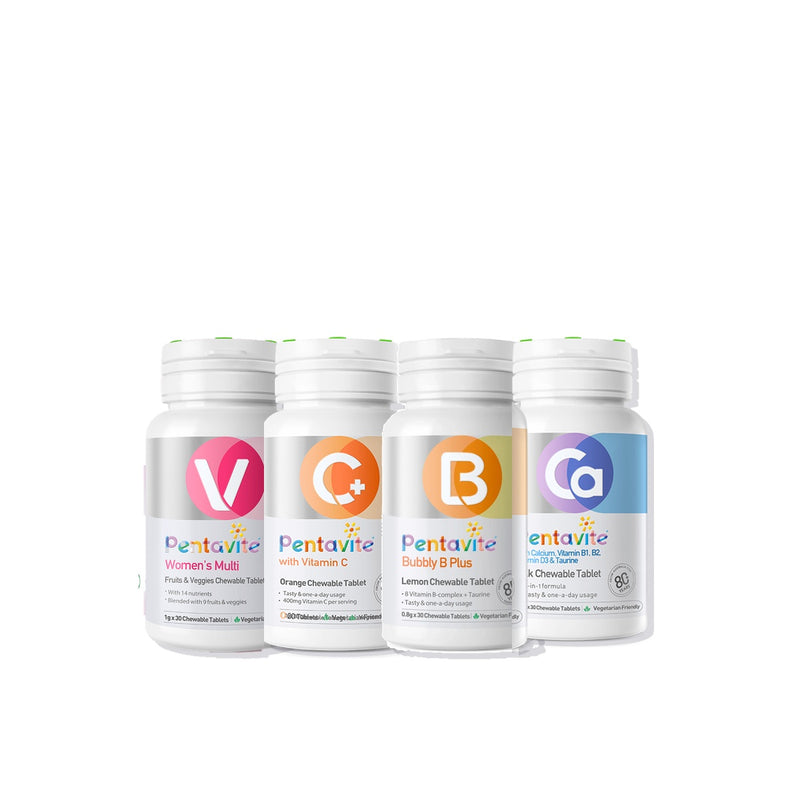 Women’s Multi Essential Pack – 4 Bottles — Women’s Multi + Vitamin C + Bubbly B Plus + Calcium