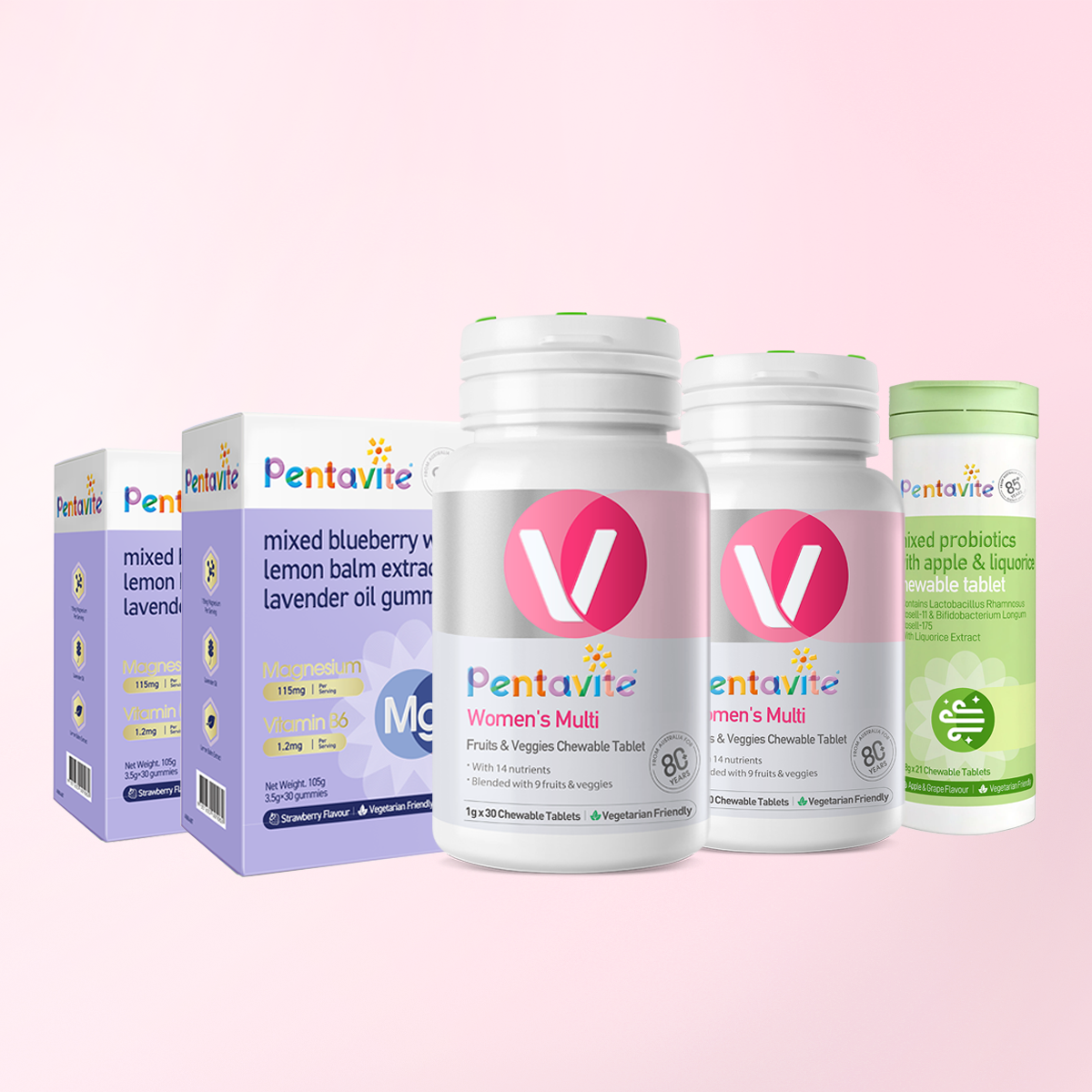 Women’s Multi Essential Pack – 5 Bottles — Women’s Multi ×2 + Magnesium ×2 + Oral Probiotics