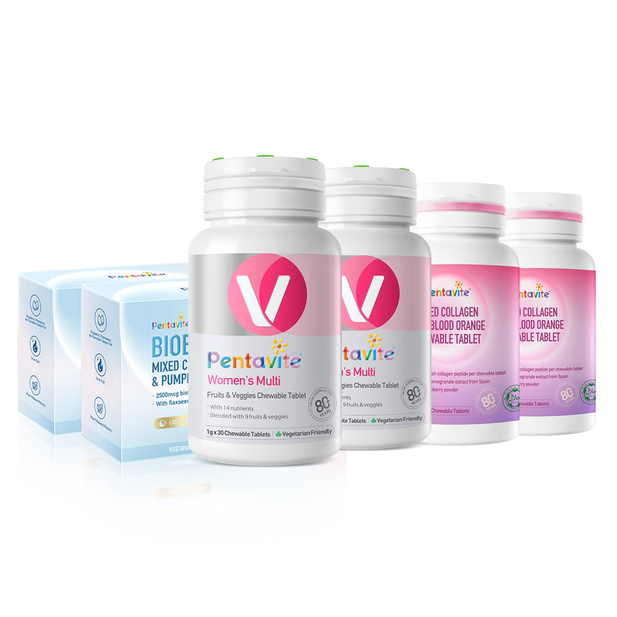 Women’s Multi Essential Pack – 6 Bottles — Women’s Multi ×2 + Collagen ×2 + Biobloom ×2