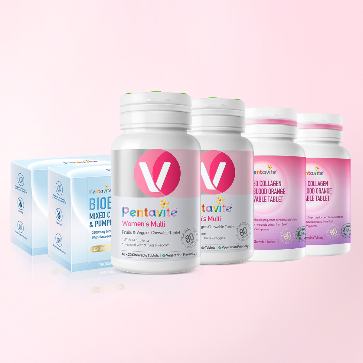 Women’s Multi Essential Pack – 6 Bottles — Women’s Multi ×2 + Collagen ×2 + Biobloom ×2