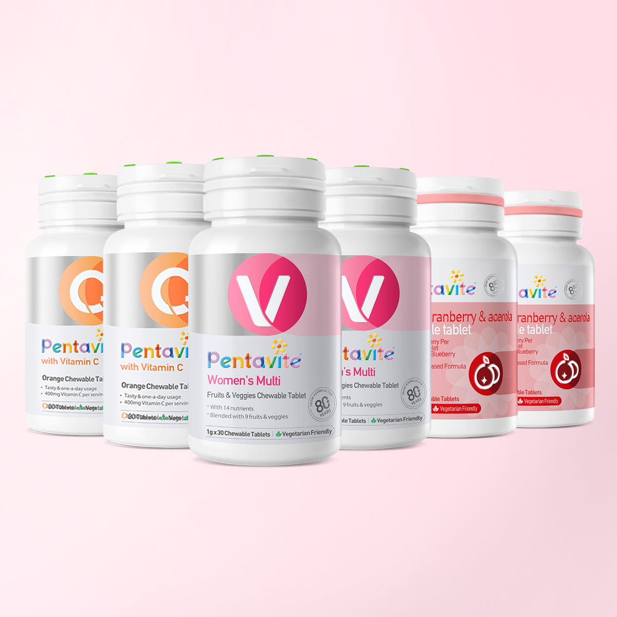 Women’s Multi Essential Pack – 6 Bottles — Women’s Multi ×2 + Cranberry & Acerola ×2 + Vitamin C ×2