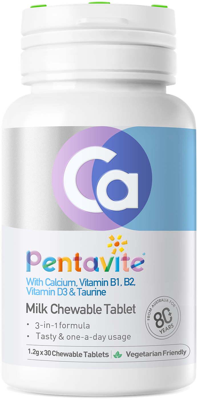 Genuine Calcium, Vitamin B1, B2, Vitamin D3 & Taurine Milk Chewable Tablet